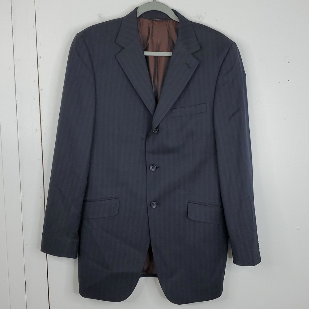 Banana Republic Modern Blazer Three Button Subtle Pinstripe Lined Mens 40R